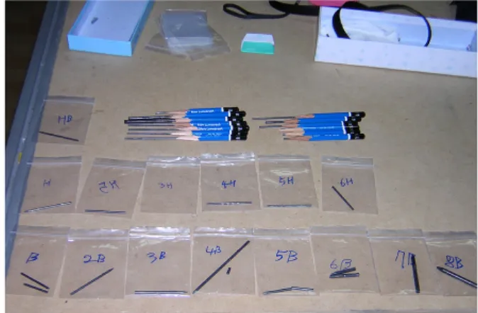 Fig. 1. Typical pencil leads used in this experiment.