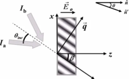 Fig. 1. Schematic of two beam coupling geometry (I a