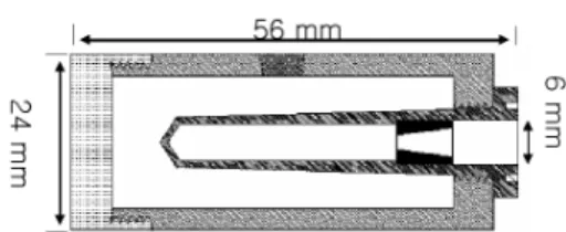 Fig. 1. Schematic design of a graphite blackbody cells for the nickel carbon eutectic fixed point.