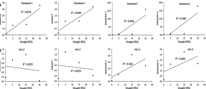 Fig. 7 Correlation coefficient analysis between the relative expression of studied genes and salinity stress