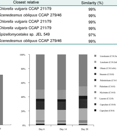 Fig. 6. Lipid contents of microalgae of SSRP after the incu- incu-bation days.