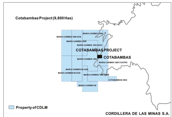 Fig. 1. Mining concession map of Cotabambas prospect.