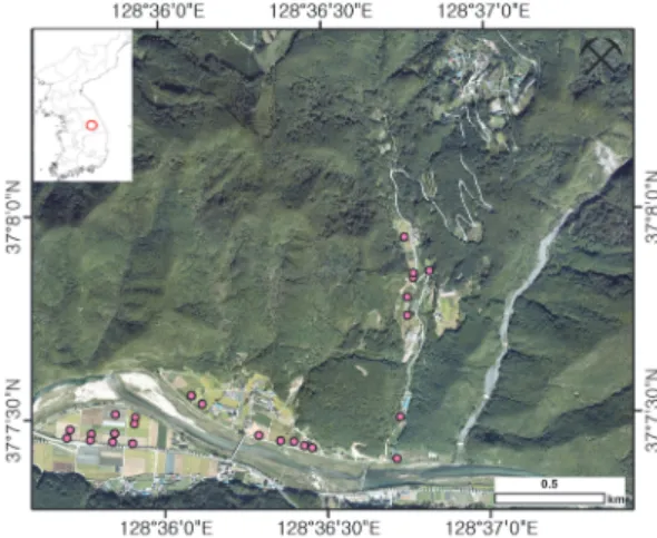 Fig. 1. Location map of the study area and the samples.
