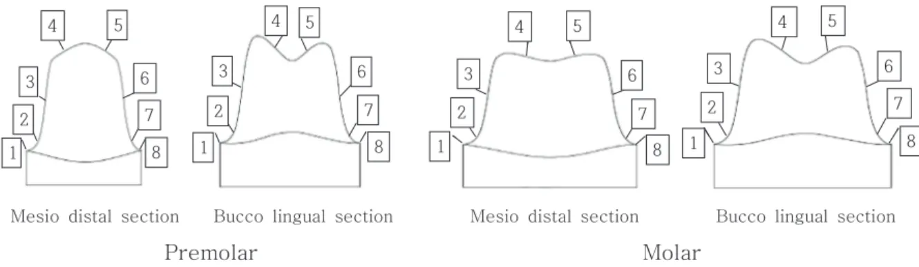 Figure 4. Schematic illustration of the measurement points.