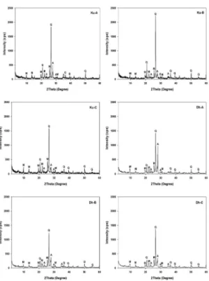 Fig. 1. X-ray diffraction patterns of natural zeolites. 