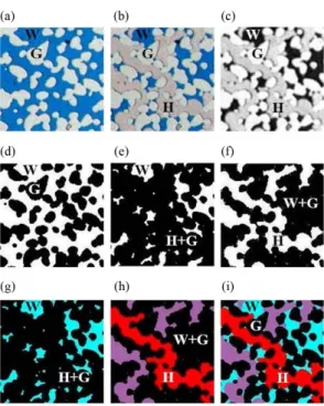 Fig. 3. Image processing procedure (G: glass, W: