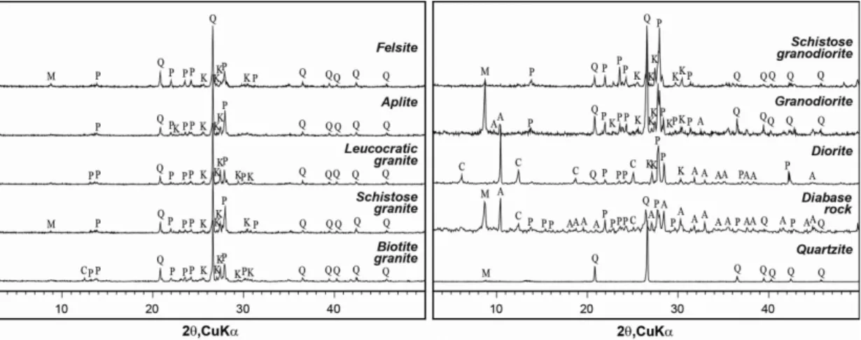 Fig. 10. Magnetic susceptibilities of rock samples from the presumed provenance.
