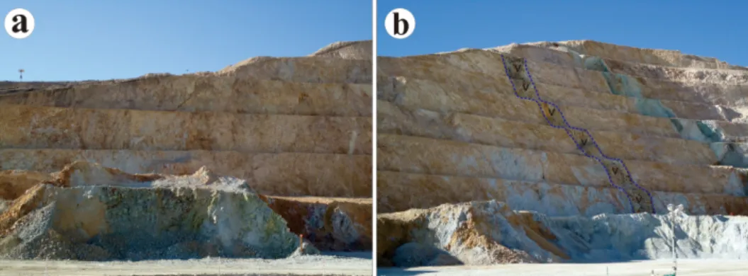 Fig. 8. (a) Dressing plant of Constancia mine. (b) Figure shows mining in Constancia open-pit mine for Cu.