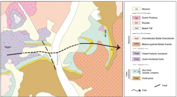 Fig. 3. Quartzite sampling location and geological map (Kim et al., 2015) around the location