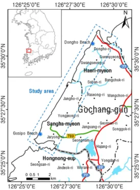 Fig. 1. Location map of the study area. Fig. 2. Geologic map of the study area. Modified from Lee et al.(1997)