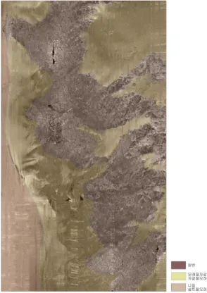 Fig. 6. Seafloor backscattering image draped on bathymetry.