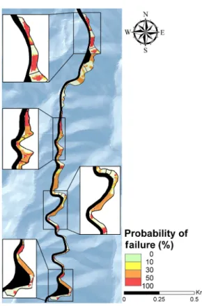 Fig. 9.  The results of probabilistic kinematic analysis for the study area.