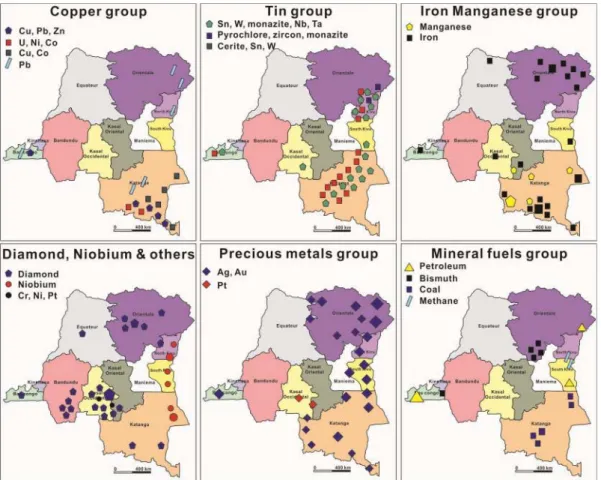 Fig. 3. Distribution of mineral resources of DR Congo (http://blog.naver.com/sompat/80038635787).