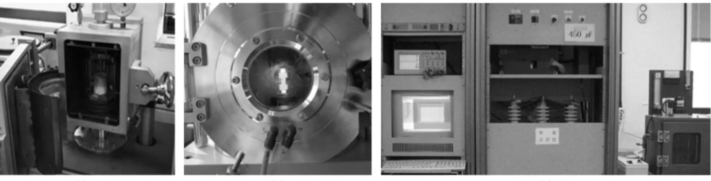 Fig. 1. Sintering machine (HVS⒜, SPS⒝, EDS⒞)