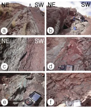 Fig. 14. Fault zone (Cusco-Langunillas-Manazo Fault system) of N-S direction developed in the western  part of Langui.