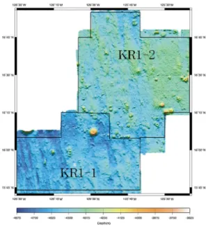 Table 1. Water depth and frequency distribution of the slope gradient in KR1 and KR2 area KR1-1