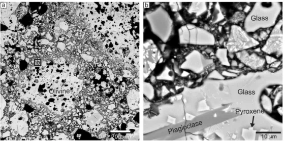 Fig. 4. SEM-BSE images of almost fresh tuff (sample Udo-C1). BSE images of thin section