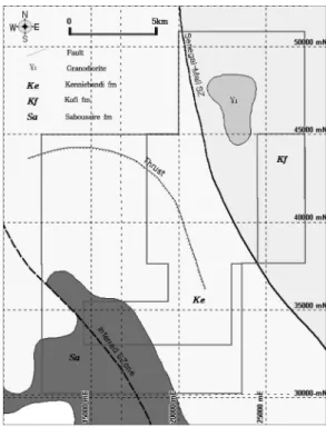 Fig. 3. Geologic system of the Sepola project area. Fig. 4. Geologic map of Sepola project area