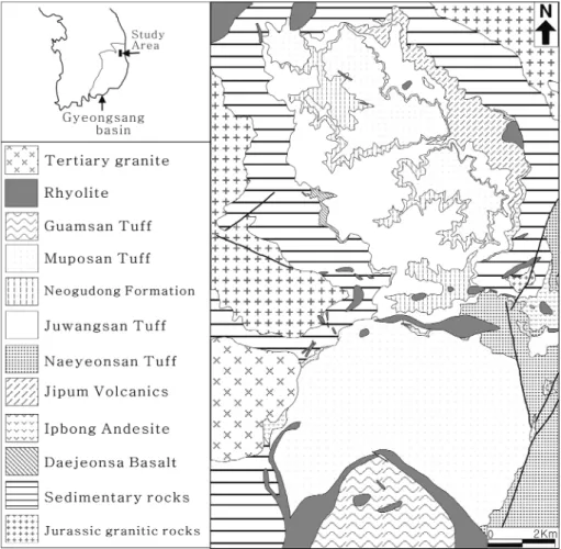 Fig. 1.  Geological map of the study area.