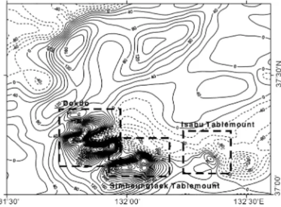 Fig. 6.  Upward continued anomaly map of the study area at a height of 1500 m above sea level