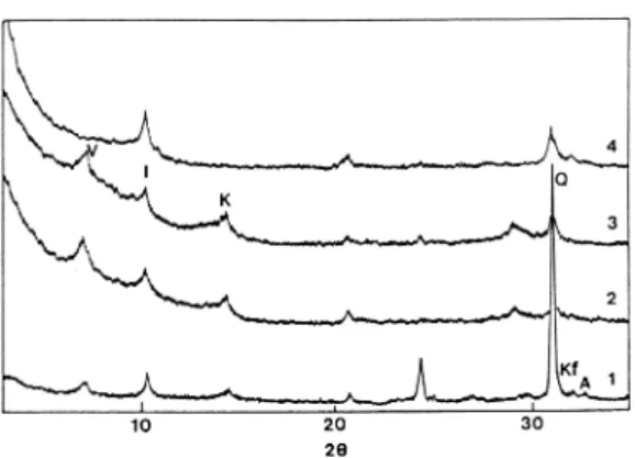 Fig. 7.  XRD pattern from clay materials in soil of Hwajangri. Abbreviations are the same as Fig
