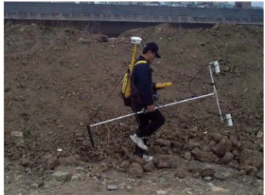 Fig. 8.  Magnetic gradient survey over abandoned site for buried wastes detection (Park  et al ., 2002).