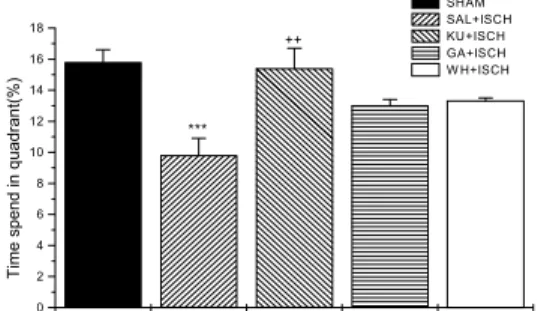Fig 3. Comparison  of  acquisition  performance  on  the  eight-arm  radial  maze  task  among  the  five  groups  of  the  rats