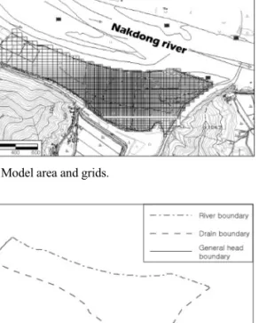 Fig. 5. External boundaries of the model area.