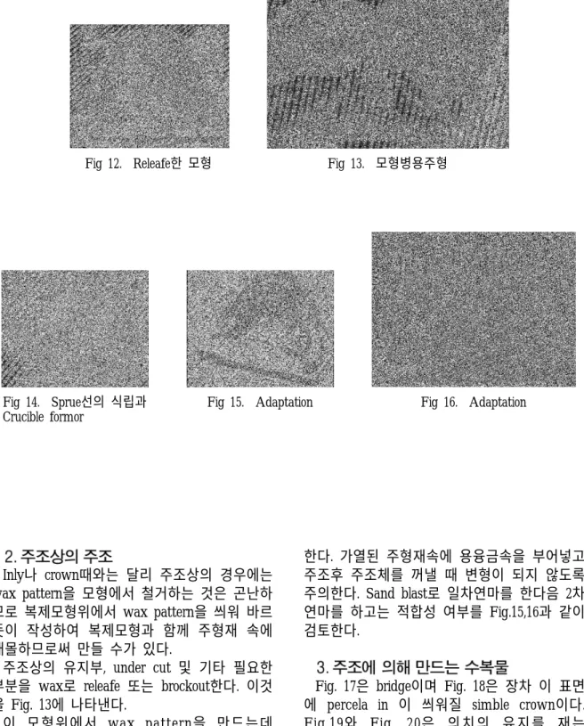 Fig 12.  Releafe한 모형 Fig 13.  모형병용주형