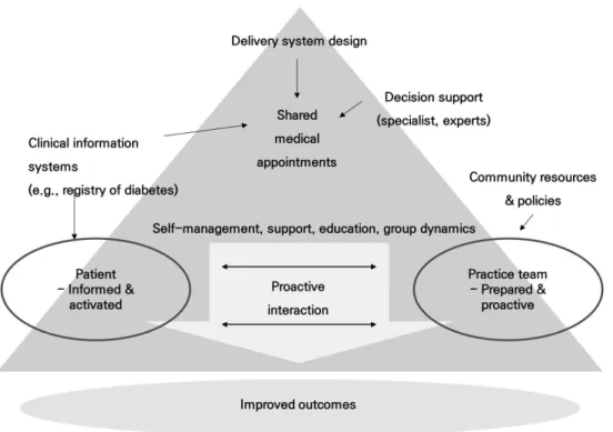Figure 1. A conceptual model of shared medical appointments. Modified from Kirsh et al