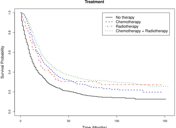 Figure 1: Estimated survival probabilities for treatment.