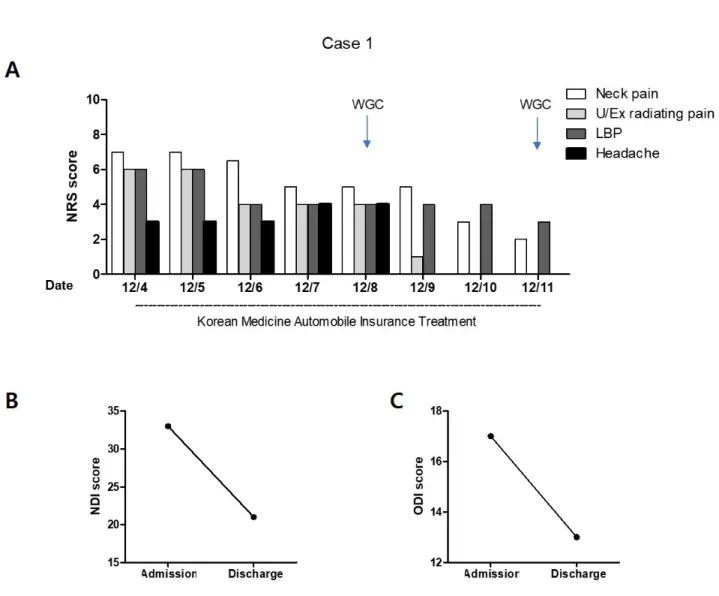 Fig.  4.  Changes  in  pain  score  during  hospitalization  (Case  1).