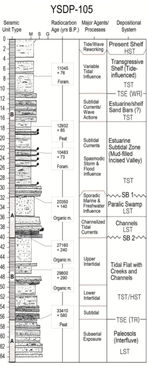 Fig. 3. Analysis results of the YSDP 105 long core (modi- (modi-fied after KIGAM, 1996; Jin et al., 2002)