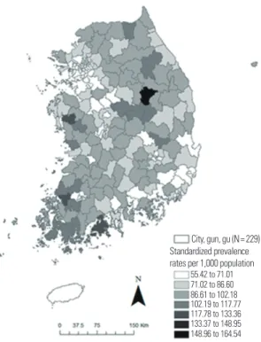 Figure 2. Diabetes prevalence rates per 1,000 population.