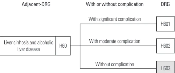 Figure 1. Grouping algorithm of liver disease. Korean DRG ver. 3.2  (Health Insurance Review and Assessment Service, 2008)