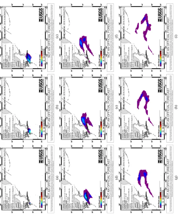 Fig. 7. Simulation result of ash dispersion assumed VEI 3 with ash cloud load.
