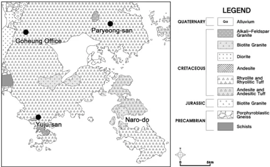 Fig. 1. Geology of study area  (modified Son, 2016).