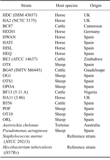 Table 1. Available data of the strains used for assay development  and assessment of primer specificities