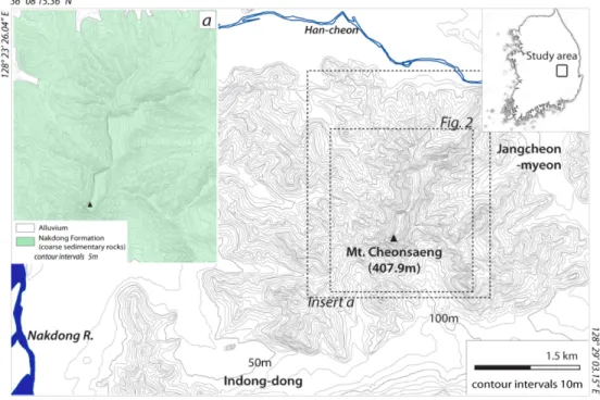 Fig. 1. General geomorphology and geology of study area