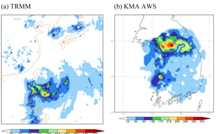 Figure 1 shows surface weather charts analyzed by Korea Meteorological Administration (KMA)