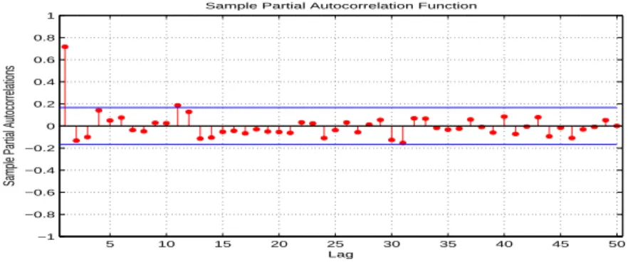 Figure 3.3. Partial autocorrelation function(PACF)