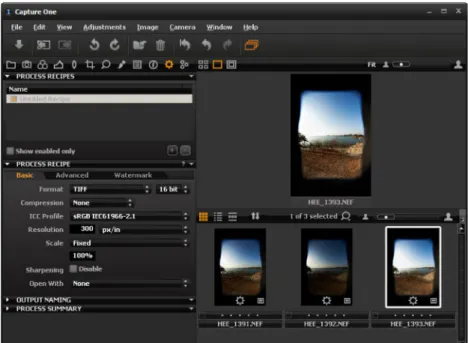 Fig. 5. pre-processing software Capture One.