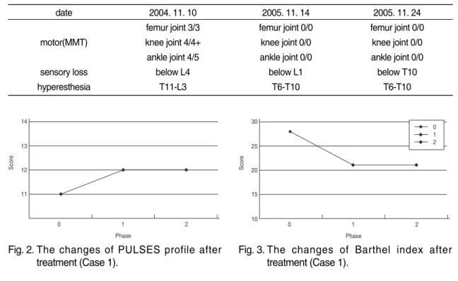 Fig. 2. The changes of PULSES profile after treatment (Case 1).
