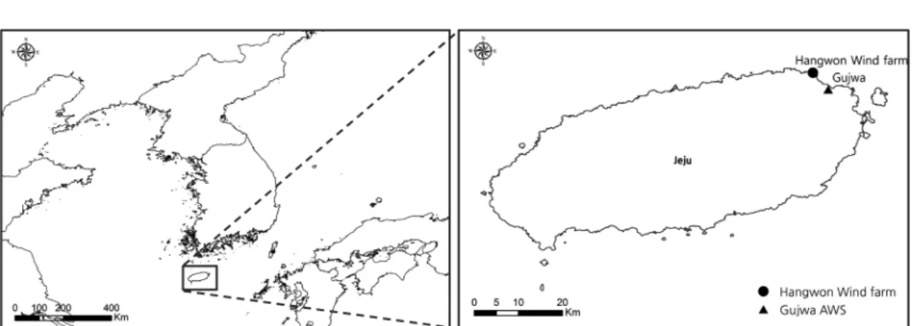 Fig. 1. Location of Haengwon wind farm in Jeju Island.