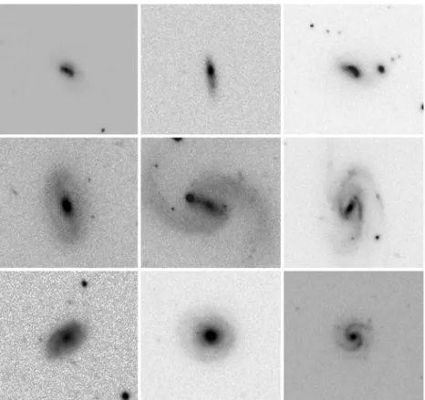 Fig. 3. Examples of the SDSS i-band image for galaxies in each morphological category