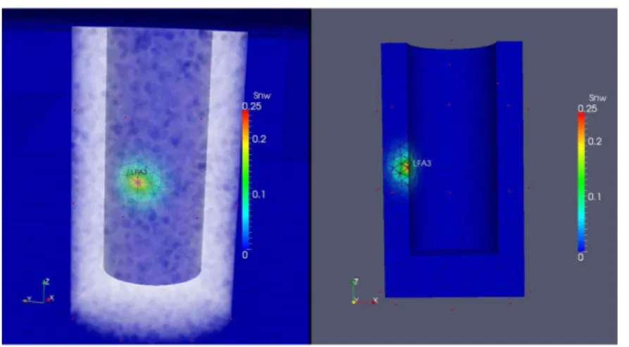 Fig. 10. Injected helium saturation at 1,010 days.