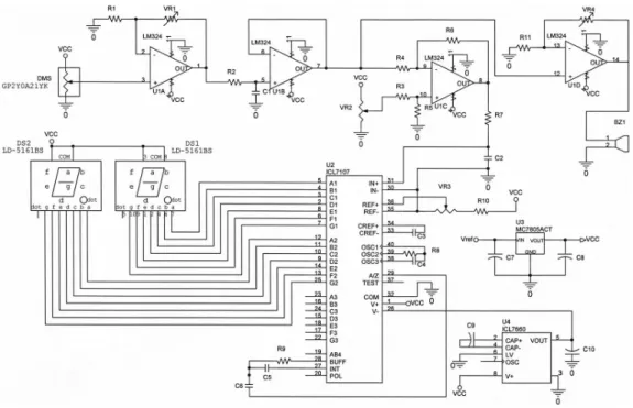 그림 5. 제안된 충돌 경보 시스템의 회로도 Fig. 5. Circuit of the proposed collision alarm system