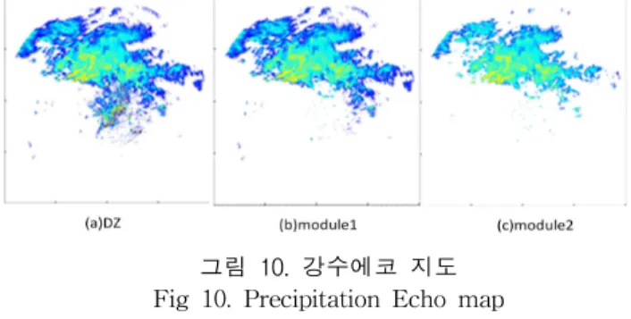 그림 10. 강수에코 지도 Fig 10. Precipitation Echo map