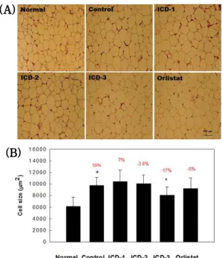 Fig. 6. Histology of inguinal white adipose tissues in high fat diet-fed obese mice.
