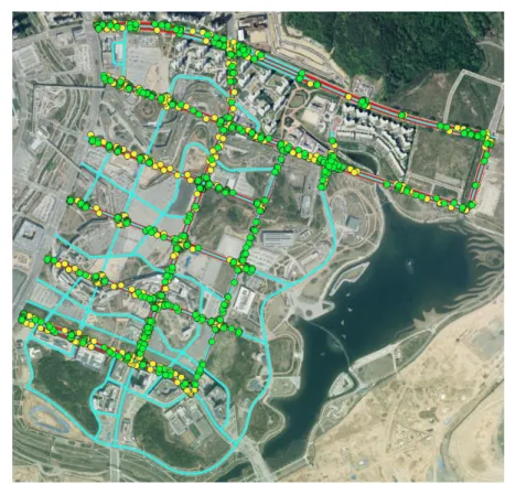 FIGURE 6. Continued MMS  장비를  사용하여  정밀지도를  구축  중에  있으며  QGIS  지리  정보체계  응용  프로그램을  사용하여  그림  5와  같이  정밀지도  데이터를  Plot  시켜서  지도  설계를  진행하고  있다